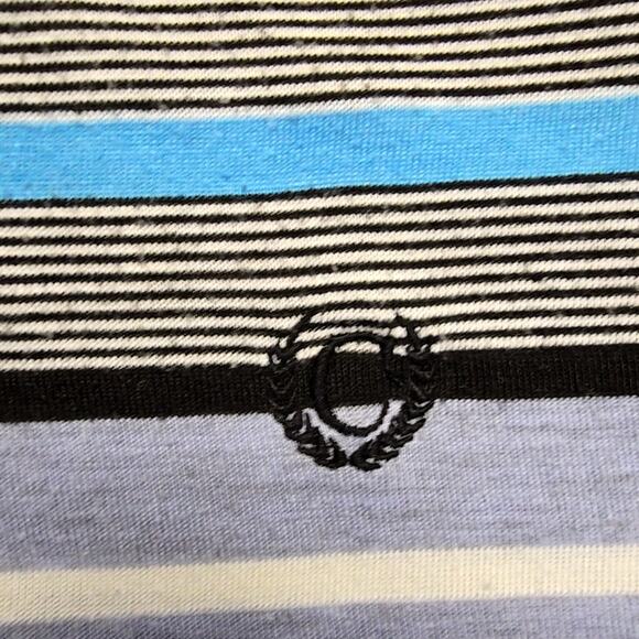Vintage Cambridge Classics Polo Blue Striped Embroidered Logo Shirt 00's - Picture 2 of 10